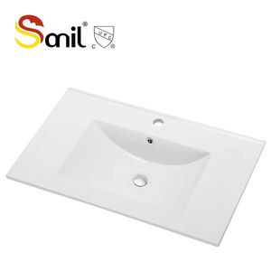 Lavabo de Baño Moderno y Ecológico de Cerámica Blanca Esmaltada Lisa de Alta Calidad Cupc de 750 mm - Product Image 1
