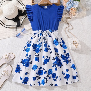 sachin and babi light blue dress Elegant Puff Sleeve A-line Dress for Teens