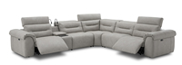 Sofá Reclinable Modular de Diseño con Reposabrazos Multimedia y Luces LED, Sofá Seccional de Cuero Premium para Villa