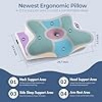 Oreiller cervical ergonomique pour soulager la douleur, soutien du cou pour dormeurs latéraux, mousse à mémoire de forme rafraîchissante, forme papillon, oreiller orthopédique pour lit