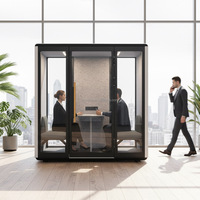 Cabine de bureau insonorisée moderne Comine, espace de travail acoustique modulaire et portable pour coworking, bureaux d'entreprise, hôpitaux et salons.