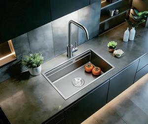 Évier de cuisine étroit Volcanic Nano Silver Tier 760x440mm finition miroir simple cuve SUS304 801 Robinet inclus - Product Image 2