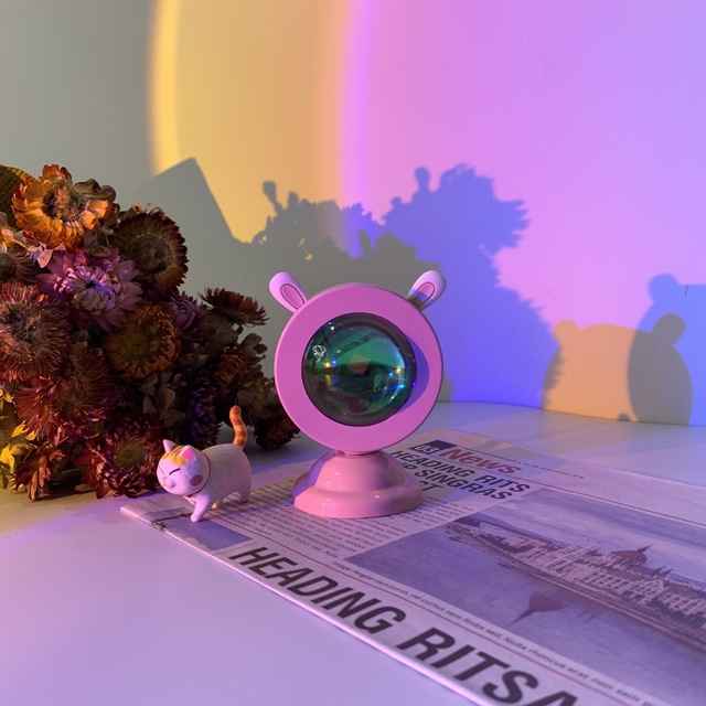 RGB Mini Sunset Projection Lamp Ambient Light Desktop Rainbow Night Light