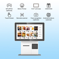 Kiosque de commande de café en libre-service horizontal de 15,6 pouces pour lait, bubble tea, boulangerie, café, bar, avec écran tactile et menu