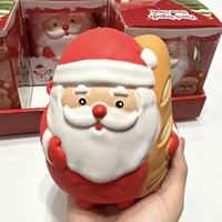 6 Stück/Box Weihnachtsmann Jumbo Squishy Spielzeuge Weihnachtsparty Geschenke Stressabbau Quetsch-Sensorik Fidget Jumbo Squishy Spielzeug