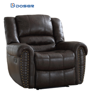 Sillón Reclinable Manual DOSER con Estructura de Madera Moderna y Tapicería de Tela, Extensible, Ajustable, Cómodo, de un Solo Asiento, para Sala de Estar, Cine en Casa - Product Image 1