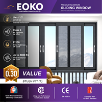 Ventanas Corredizas Exteriores de Vidrio Bajo Emisivo EOKO, Aprobadas por CSA, Ventanas Corredizas de Aluminio para Regiones Frías, para Desarrolladores, Villas y Residencias