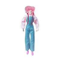 Aksesori SD CICY boneka mainan kartun bambu, celana tali Denim pakaian modis Tinggi 6 menit 29cm skala 1:12