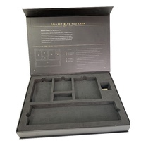 Boîte rigide pliante magnétique noir mat ensembles de maquillage de taille personnalisée boîte d'emballage de cosmétiques avec insert pour l'électronique grand public