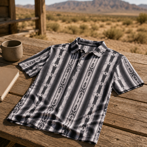 Camisa Polo de Golf Premium Personalizada para Hombre, Diseño Azteca con Rayas, Ropa de Resort de Alto Rendimiento, Marca Privada OEM - Product Image 1