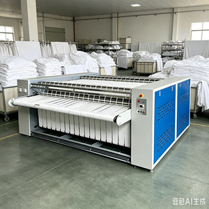 Macchina da stiro industriale a doppio rullo, attrezzatura per lavanderie e lavelli, per stirare lenzuola e federe - Product Image 4