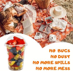 Gobelets jetables modernes en plastique PET transparent de 12 oz avec couvercles en dôme pour desserts, parfaits, glaces, fêtes d'anniversaire pour enfants - Product Image 3