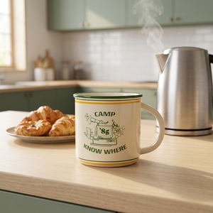 Mug en émail imitation dessin animé, tasse rétro pour le camping en plein air, résistant aux hautes températures, passe au micro-ondes, cadeau d'entreprise créatif, personnalisable - Product Image 1