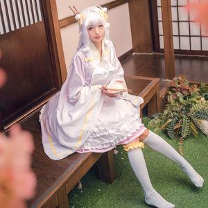 Food Fantasy Rice Girl Cosplay Costume White Rice Polyester Fiber Anime Role Playing Game Costume - Product Image 2