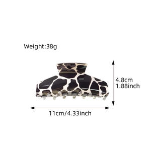 Pince à cheveux élégante et colorée en plastique haut de gamme, motif zèbre simple, grande pince pour fixer les cheveux à l'arrière de la tête - Product Image 4