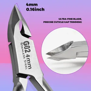 Lbtnail G02 4mm Stainless Steel <b>Cuticle</b> <b>Nippers</b> with Spring for Hand and Foot Nail Care - Product Image 5