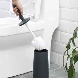 Silicone Long Handle Eco-Friendly Toilet Cleaning <b>Brush</b> with Standing Base Plastic Handle Household Bathroom Cleaning Tool - Product Image 4