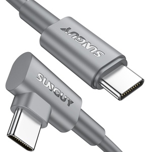 SUNGUY 60W 90 องศา 3A สายชาร์จเร็วสาย USB C สายเคเบิลข้อมูลสายชาร์จประเภทซีสำหรับโทรศัพท์และแล็ปท็อป - Product Image 1