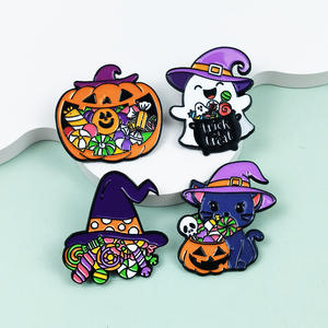 Broches <span class=keywords><strong>de</strong></span> <span class=keywords><strong>la</strong></span> Serie Halloween, Sombreros <span class=keywords><strong>de</strong></span> <span class=keywords><strong>Bruja</strong></span>, Accesorios <span class=keywords><strong>de</strong></span> Dulces, Decoraciones para Mochilas <span class=keywords><strong>de</strong></span> Disfraces, Insignias Metálicas - Product Image 2