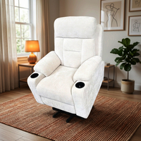 Fauteuil inclinable électrique moderne en tissu avec poches latérales et structure métallique - Idéal pour les personnes âgées