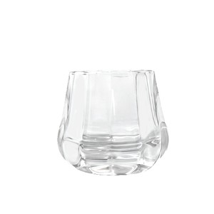 Photophore en verre cannelé à facettes transparent avec texture verticale pour centre de table, cadeau de mariage, vente en gros - Product Image 1