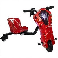 Voiture électrique à trois roues Crazy Kart en acier avec siège pour enfants de 6 à 8 ans et plus, drift à 360°