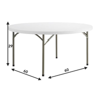 Table ronde en plastique HDPE portable d'usine pour les événements de fête en plein air