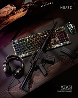 Combo clavier-souris de jeu 4-en-1 avec rétroéclairage LED RVB Casque filaire pour les joueurs PC et pour les utilisateurs de Xbox PS4