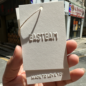 Nhà Máy Bán Hàng Trực Tiếp Tùy Chỉnh 3D Cứu Trợ Logo Treo <span class=keywords><strong>Tag</strong></span> Tái Chế Giấy Quần Áo Treo <span class=keywords><strong>Tag</strong></span> Logo Dập Nổi - Product Image 6