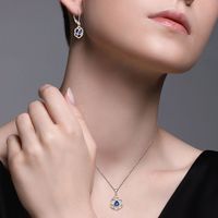 Fat Triangle CZ Bijoux Pendentif Collier En Gros Femelle Minorité Fleur Saphir Personnalisé Date Intelligent NFC Smart Collier