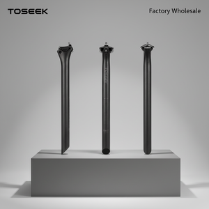 TOSEEK <span class=keywords><strong>Tige</strong></span> <span class=keywords><strong>de</strong></span> <span class=keywords><strong>Selle</strong></span> Professionnelle en Fibre <span class=keywords><strong>de</strong></span> <span class=keywords><strong>Carbone</strong></span> pour Vélo <span class=keywords><strong>de</strong></span> Route et VTT 27.2/30.8/31.6mm 350/400mm Déport 0mm Conception Aérodynamique Légère OEM ODM - Product Image 1