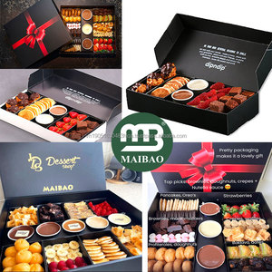 Cajas de papel Kraft para galletas de Chocolate ecológicas de Moq bajo, caja de postres, caja de plato de embalaje de Catering con tapa divisora - Product Image 6