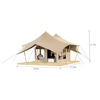 Tente de glamping de luxe imperméable QuickDeploy pour safari, hôtel-resort extérieur, maison modulaire préfabriquée, villa à installation rapide, durable et confortable