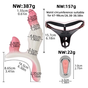 Vibratore Indossabile Rosa Impermeabile IPX5 Real Touch per Lesbiche, Dildo con Cinturino, Stimolatore Vaginale, Giocattoli Sessuali - Product Image 6