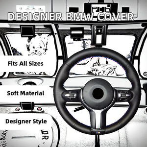 Housse de <span class=keywords><strong>volant</strong></span> personnalisée MRBULLS Designer Girl en <span class=keywords><strong>cuir</strong></span> artificiel 3 branches pour BMW 428i Gran Coupe X1 Série 3 X6 M 330e - Product Image 3