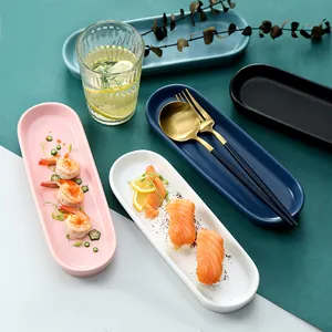 Wholesale dinnerware rectangle ceramic sushi tapas appetizer serving plates for restaurant