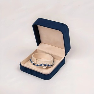 Velvet Bangle Jewelry <b>Box</b> Custom Logo <b>Bracelet</b> Case Travel Storage Organizer <b>for</b> Necklace <b>Gift</b> Packaging - Product Image 1
