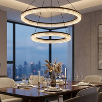 Lustre LED en acrylique de haute qualité pour chambre à coucher, bureau, salle à manger, salon, hôtel, forme géométrique circulaire