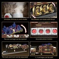 Kaiyu K96198 2026 Nuevo Tren de Vapor RC MOC DIY, Decoraciones Creativas para el Hogar, Rompecabezas, Juguetes, Regalo de Cumpleaños, Sets de Bloques de Construcción