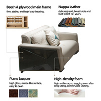 Ensemble de canapés italiens modernes en bois massif, 1, 2 et 3 places, en cuir véritable Nappa, meubles complets pour salon