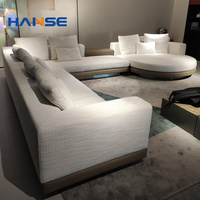 Ensemble de canapés modulaires convertibles - Tissu en velours de qualité commerciale pour salon de villa, écologique et ignifuge