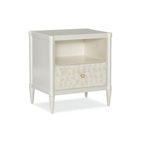 Table de chevet moderne européenne en MDF blanc, finition en bois massif et acier inoxydable miroir, haute qualité, pour chambre à coucher, modèle Muxingfang 213 #
