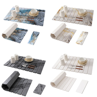 2 Pcs Tapis de séchage en pierre pour comptoir de cuisine Tapis de bain en pierre de terre de diatomées multifonctions pour vaisselle, bouteilles, tasses