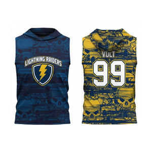Camiseta sin mangas con capucha de fútbol americano 7v7 para competición universitaria, uniformes sublimados de fútbol americano 7 contra 7 al por mayor - Product Image 6
