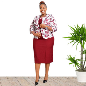 2024 donna africana abiti da ufficio pieghettati con cappotto due pezzi Set di <span class=keywords><strong>turchia</strong></span> Plus Size abiti lunghi da donna Set completo Casual - Product Image 4