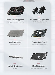 New Dual Fan 256Bit 8GB GDDR6 Memory PCI 3.0 X16 Desktop PC Components Office Internet Cafe Upgrade for <b>Radeon</b> <b>5700</b> Dual Fan Des - Product Image 3