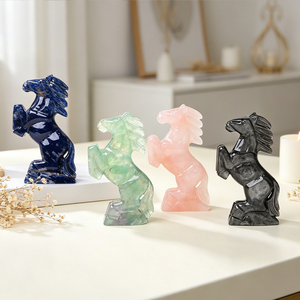 New Arrived Hand Carved <b>Crystal</b> <b>Animals</b> Healing Fluorite Horse Statue for Home Decoration - Product Image 5