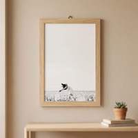 Cadre photo mural vertical Infantasie N3 18x26cm en chêne naturel MDF avec verre acrylique et support métallique