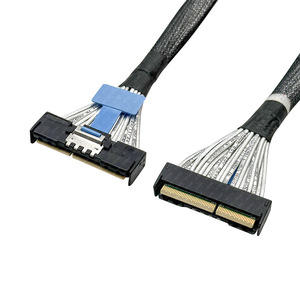 MCIO16X124P To MCIO16X124P Flat <b>Cable</b> 32G Server Data <b>Cable</b> Right Angle Nylon Jacket Pure Copper Conductor - Product Image 1