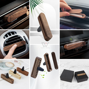 Pengharum Mobil Kayu Solid <span class=keywords><strong>Premium</strong></span> Isi Ulang, Pengiriman Cepat, Klip Logam, Aroma Segar - Product Image 3